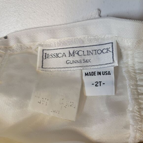 Gunne Sax Jessica McClintock White Lace Dress and Matching Bloomers Set Toddler - Picture 10 of 15